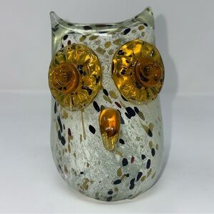 Vintage Murano Style Glass Owl Figurine 5 Inches Tall